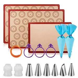 Angadona macaron baking kit with silicone mats and piping tools