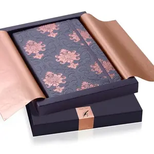 Handmade Italian embossed journal with gold copper cover