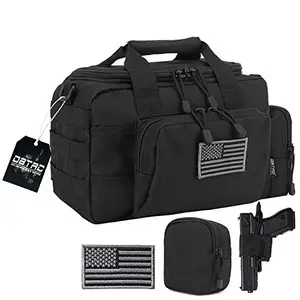 DBTAC Small Gun Range Bag in black with USA flag patch and included holster