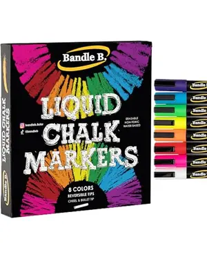 Bandle B. 8-pack essential chalk markers ideal for American flag artwork