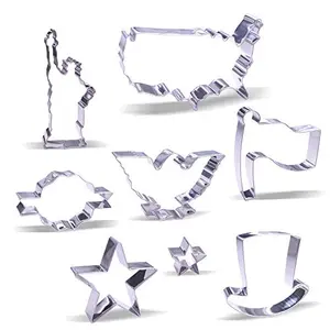 Keewah 8-piece patriotic cookie cutter set