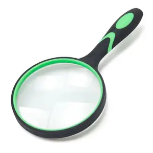 GYANDULY large 5X magnifying glass with green rubber handle
