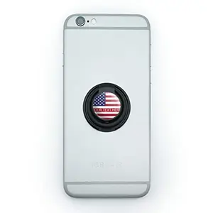Personalized American flag phone ring holder with custom text
