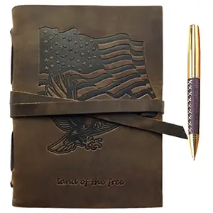 Sovereign-Gear USA flag leather journal with pen