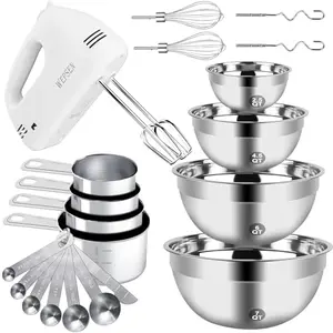 WEPSEN white hand mixer with bowls set