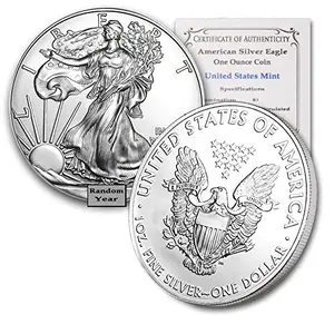 1 oz American Silver Eagle coin with Walking Liberty design
