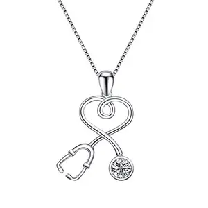 AOBOCO stethoscope necklace with infinity heart and crystal
