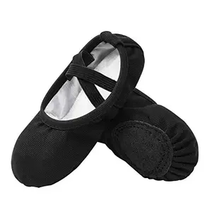 Stelle canvas ballet shoes for girls in black
