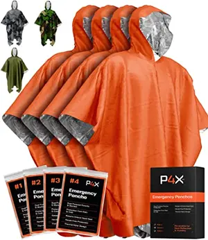 PREPARED4X Emergency Mylar Poncho Orange