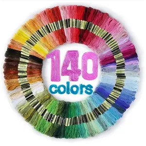 LOVIMAG 140 Colors Embroidery Floss Skeins in rainbow arrangement
