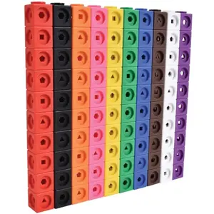 edxeducation Math Cubes set of 100 counting blocks in assorted colors with geometric shapes