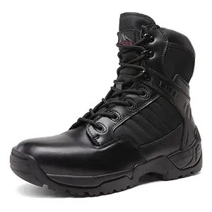 NORTIV 8 desert tactical boots with side zipper and hook-loop strap, showing EVA midsole and rubber outsole