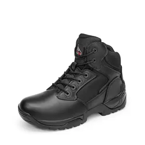 NORTIV 8 men's tactical boots in black with side zipper and lace-up closure