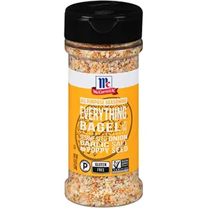 McCormick Everything Bagel All Purpose Seasoning bottle with classic blue label