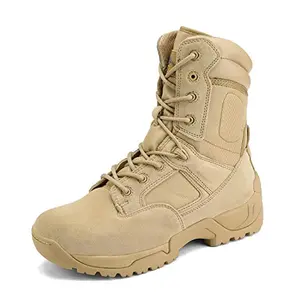 NORTIV 8 sand-colored tactical boots with side zipper, suitable for desert operations