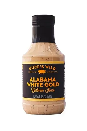 Bottle of Duces Wild Alabama White Gold BBQ sauce
