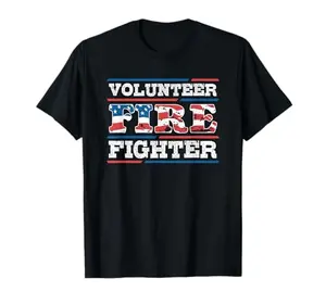 American flag shirt with fire department design for volunteer firefighters