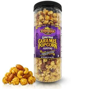 Stonehedge Farms caramel popcorn clusters tub