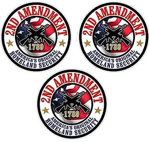 2nd Amendment flag stickers on a hard hat