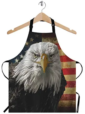 WONDERTIFY American flag eagle apron with adjustable neck
