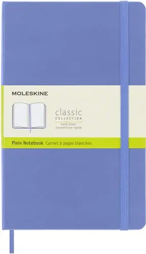 Moleskine Classic Notebook, Hard Cover, Large, Plain, Hydrangea Blue