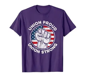 Union Proud Union Strong American Flag vintage distressed union worker t-shirt
