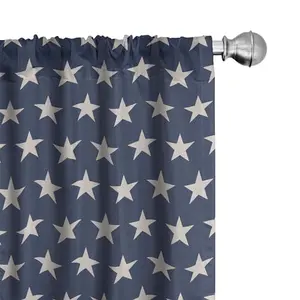 Ambesonne patriotic star curtains with American flag theme in night blue
