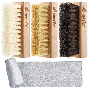 YoungJoy shoe brush set with three brushes and microfiber cloth