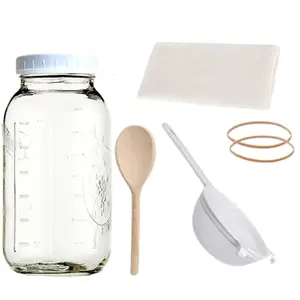 Half gallon mason jar and accessories for kefir starter kit
