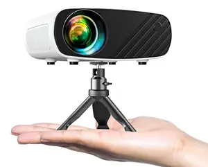 White ELEPHAS BL128 mini projector with tripod and lens