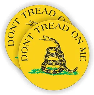 Don't Tread On Me sticker on a toolbox