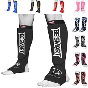 Be Smart Kids Shin Instep Pads in black, XXS for ages 9-13