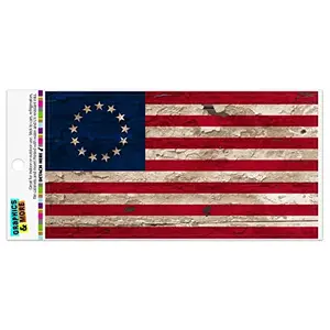Distressed Betsy Ross 1776 American flag rectangular magnet for fridge or car