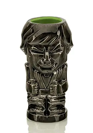 Ceramic Luke Skywalker tiki mug holding 19 ounces, with a tropical Star Wars design, perfect for rum cocktails and collecting.