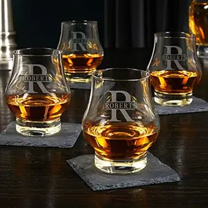 Set of 4 Engraved Kentucky Bourbon Trail Whiskey Glasses