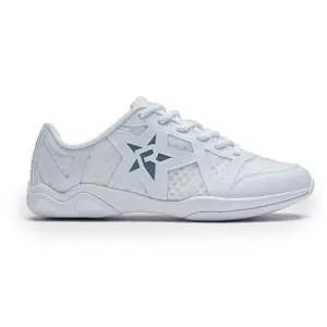 Rebel Athletic Ruthless white cheer shoe with exo-skeleton bands