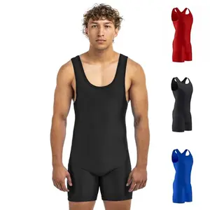 Matman Edge Wrestling Singlet in black, made from durable nylon-spandex blend