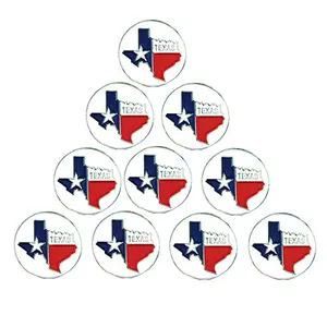 PINMEI 10 golf ball markers with Texas themed patterns