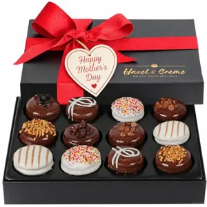 Hazel & Creme Vegan Chocolate Cookie Gift Basket with dark chocolate-covered cookies