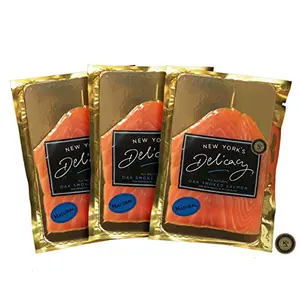 Premium smoked salmon slices on a patriotic cheese board