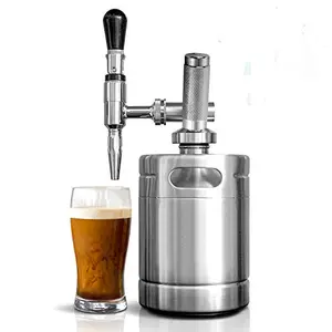 Stainless steel NutriChef nitro cold brew keg with stout faucet