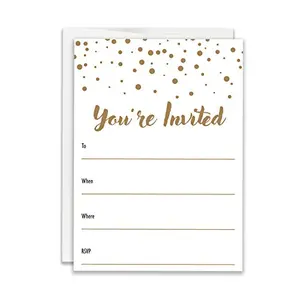 JBH Creations gold dot party invitations