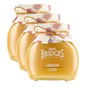 Mrs Bridges Lemon Curd three jars with a golden bow