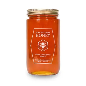 Pure Southern Honey 1 lb glass jar of raw wildflower honey