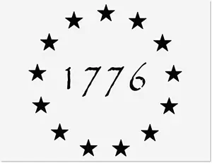 1776 13 Stars Betsy Ross Stencil on wood showing American flag pattern