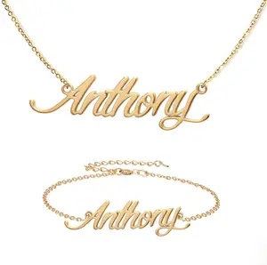 Aoloshow personalized Anthony necklace and bracelet set