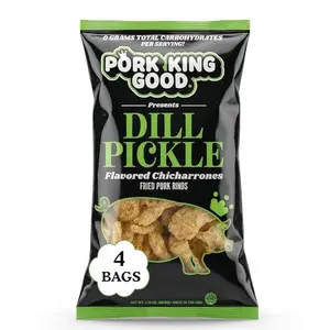 Pork King Good Dill Pickle Pork Rinds 4-pack