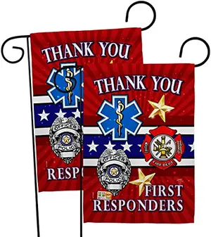 Set of two double-sided garden flags honoring EMTs, paramedics, and nurses