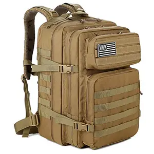 QT&QY 45L tactical backpack front view with MOLLE webbing
