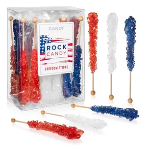 Candy Envy extra-large rock candy sticks in patriotic colors